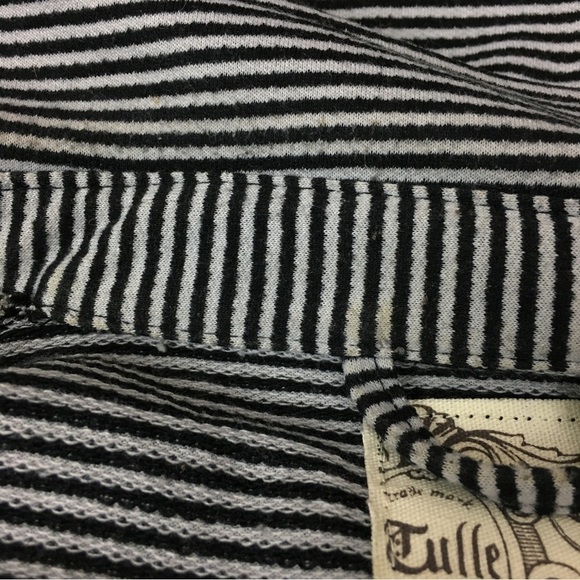 TULLE Jacket Blazer Stripe 3/4 Ruched Sleeve Stretchy Minimalist Classic Size XS - Picture 13 of 15